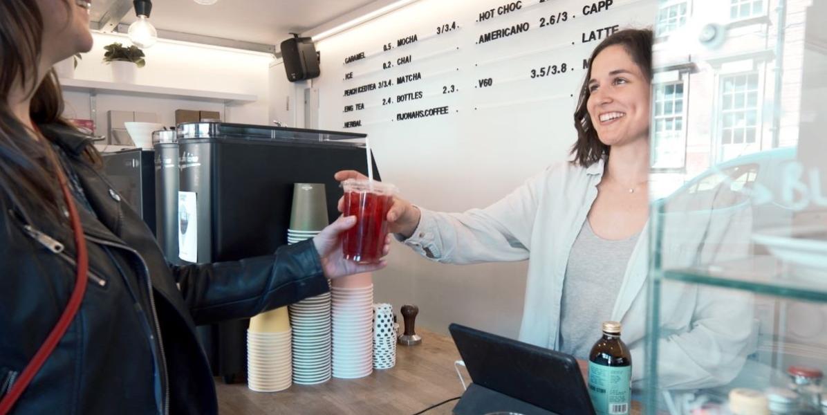 Jonah's trader serving customer Jonah's trader serving customer
