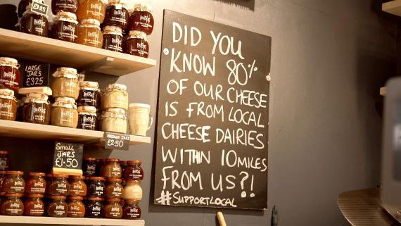 Board saying 80% of cheese from local cheese dairies within 10 miles away