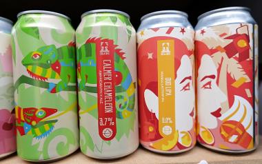 Beer cans close up