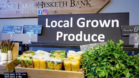 Local grown produce sign