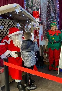 Child at Santa's grotto