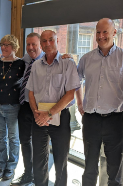 Steve Roberts leaving, with Mark and Steve Gerrity