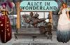 Alice in Wonderland and the Queen of Hearts outside Preston Market Hall